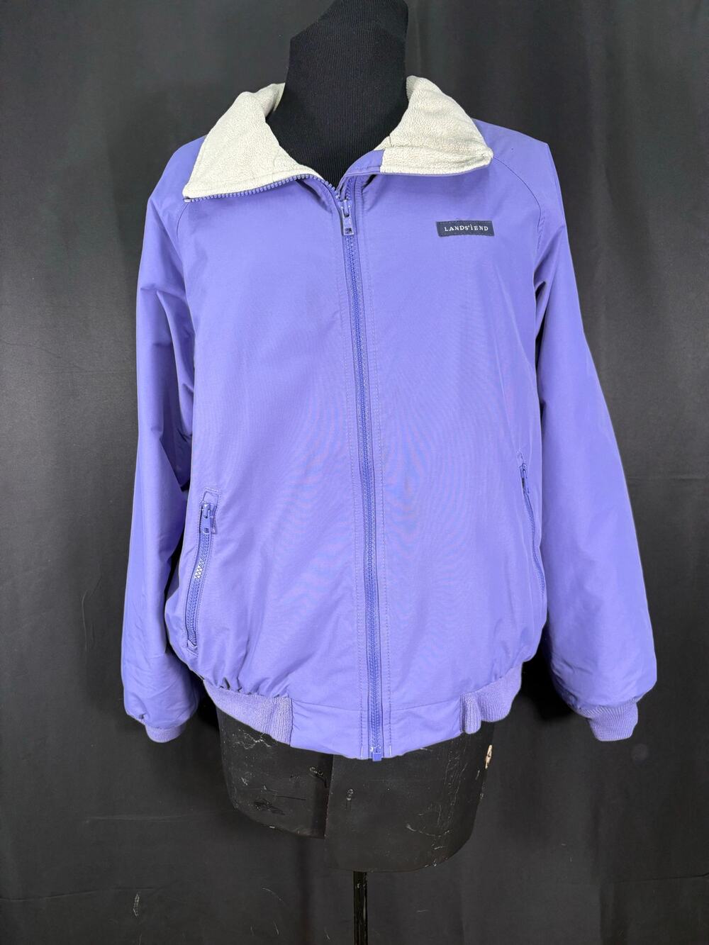 Lands' End Therma Check Wind Check Thermolite Women's Jacket Lavender 10-12